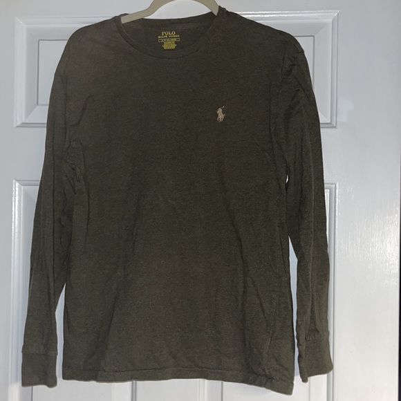 Polo Ralph Lauren Mens small long sleeve olive green with tan polo man small - Picture 11 of 11